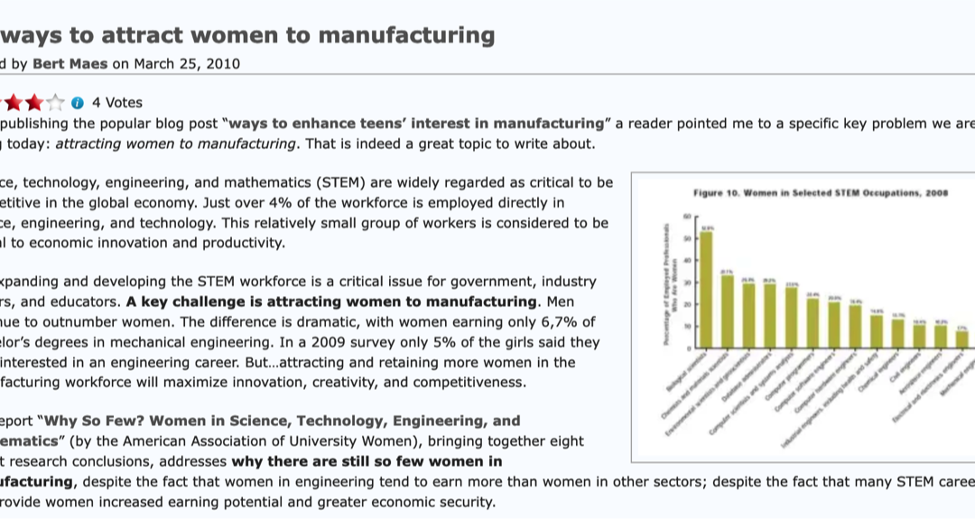 10 ways to attract women to manufacturing